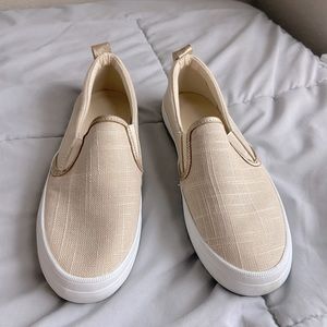 Sperry gold slip-ons Ladies Sz6
